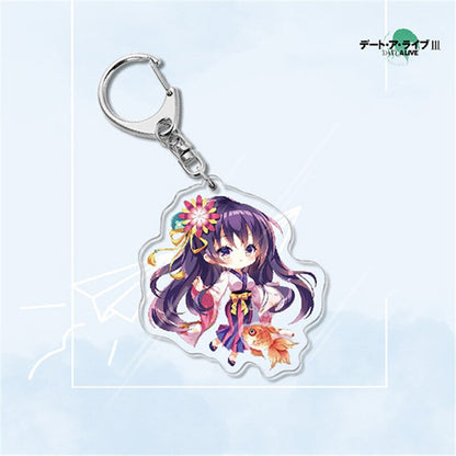 Japan Anime Date A Live Collection Cosplay Keychain Tokisaki Kurumi Yatogami Toka Himekawa Yoshino Acrylic Keyring Friends Gift