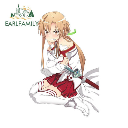 13cm x 9.2cm for Asuna Sword Art Online Car Stickers Fashionable Anime Decals Waterproof Simple Car Door Protector