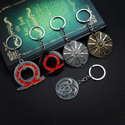 God of War Keychain Kratos Axe Leviathan Key Chain Keyring Blades of Chaos Swords Game Accessories Car Key Ring Pendant llaveros