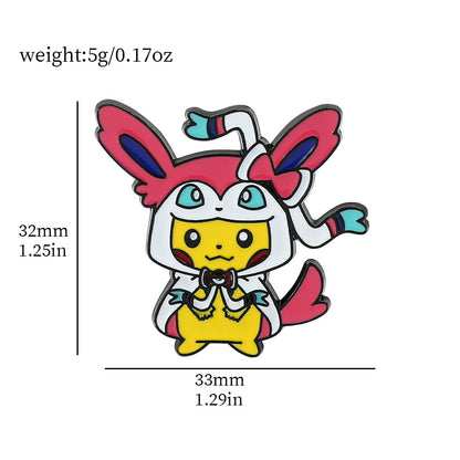 Pokemon Pikachu Anime Metal Enamel Brooch Badges on Backpack Clothing Lapel  jackets Jeans Accessories Jewelry Decoration Gift