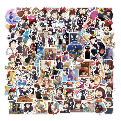 Cartoon Anime Kiki&#39;s Delivery Service Stickers Car Laptop Luggage Phone Stationery Decal Waterproof Graffiti Sticker Toys Gifts Studio Ghibli