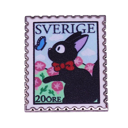 Kiki&#39;s Delivery Hard Enamel Pins Custom Cartoon Animal Cute Gigi Cat Brooches Anime Collect Lapel Badges Jewelry Gifts Wholesale Studio Ghibli