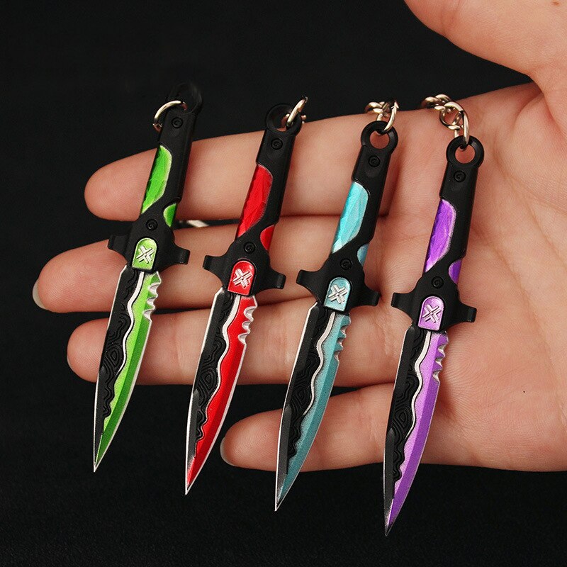 Valorant Knife Weapon Keychain Reaver Karambit Prime Vandal 9cm Samurai Sword Pocketknife Arant Gun Model Gifts Toys for Boys