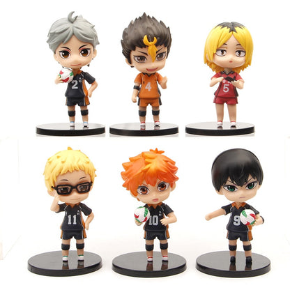 6Pcs Haikyuu!! Doll Model Toy Oikawa Tooru Kenma Kozume Anime Figures Q Version Doll Model Toys Ornaments Gift Cartoon Pvc Dolls