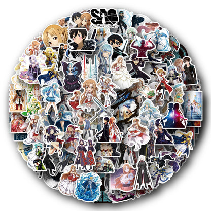 10/30/50/100CS Anime Sword Art Online SAO Stickers Graffiti Decals DIY Laptop Phone Luggage Fridge Waterproof Sticker Kids Toys