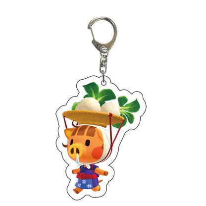 Game Animal Crossing Keychain Cartoon Animal Shaped Acrylic Pendant Keyring Fan Gift