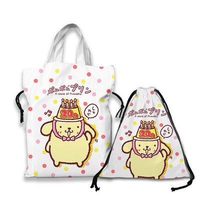 Kawaii Sanrio Cartoon Canvas Handbag Cute Gudetama Tote Bag Shopping Bag Handbag Drawstring Mouth Bag Creative Birthday Gifts