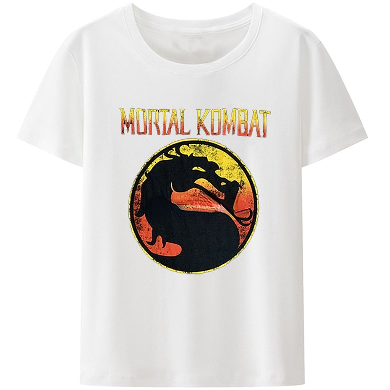 Custom Graphic Tees Tops XS-4XL Mortal Kombat Vintage Logo Adult T Shirt Summer Clothes for Men Clothing Pattern Style