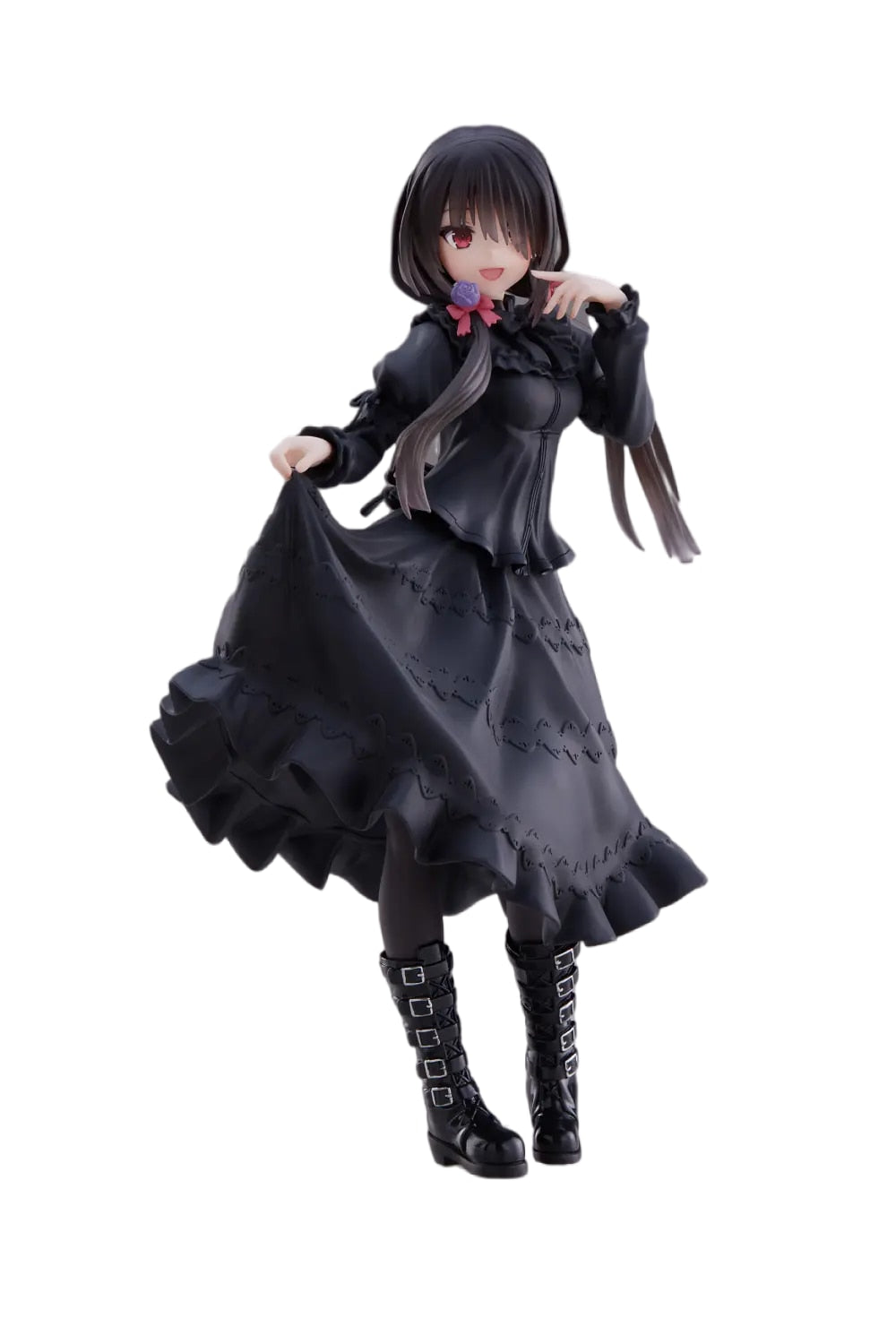 18CM DATE A LIVE Tokisaki Kurumi Anime Figure Cute Girl Model Toy PVC Black Dress Dress Up Standing Model Car Interior Ornament