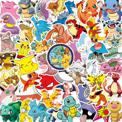 50/100PCS Pokemon Stickers Kids Stickers for Laptop Cute Anime Children's Pack Waterproof Cool Funny Suitcase Skateboard Classic