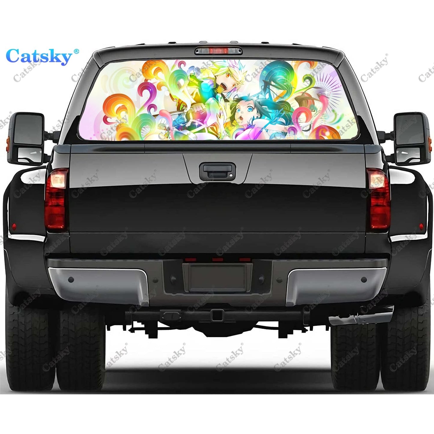 DanMachi Anime Rear Window Decals for Trucks,Pickup Window Decal,Rear Window Tint Graphic Perforated Vinyl Truck Stickers