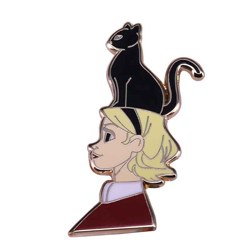 Kiki&#39;s Delivery Hard Enamel Pins Custom Cartoon Animal Cute Gigi Cat Brooches Anime Collect Lapel Badges Jewelry Gifts Wholesale Studio Ghibli