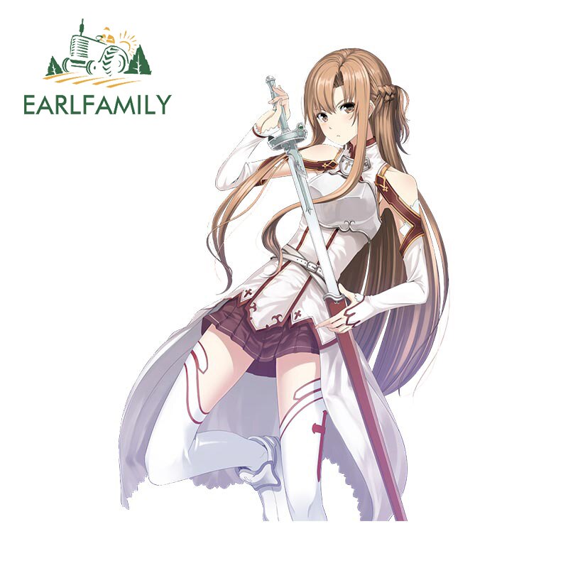 13cm x 9.2cm for Asuna Sword Art Online Car Stickers Fashionable Anime Decals Waterproof Simple Car Door Protector