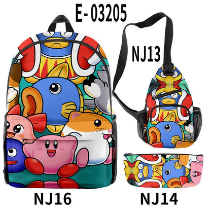 2023 NEW Anime Star Kabi Kirby Coin Purse 3D Children School Bags Kids Backpacks Kindergarten Chest Bag Crossbody Backpack