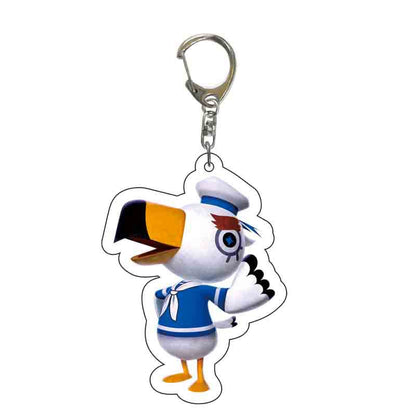 Game Animal Crossing Keychain Cartoon Animal Shaped Acrylic Pendant Keyring Fan Gift