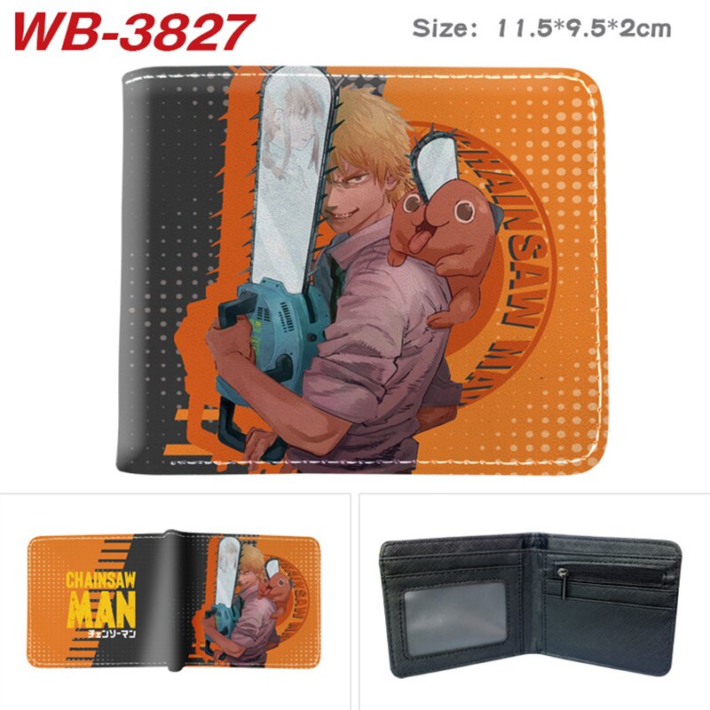 Chainsaw Man Wallets Cosplay Anime Makima Power Denji Pochita Cartoon Pu Wallet Short Coin Purse Card Holder