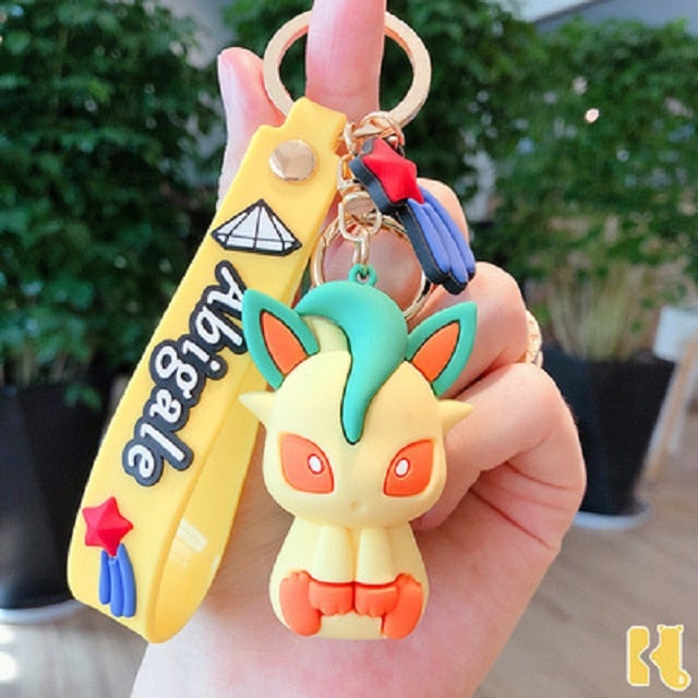 Pokemon Anime Figure Pikachu Keychain Toy Pet Eevee Leafeon Sylveon Flareon Umbreon Vaporeon Espeon Glaceon Jolteon Kids Gifts