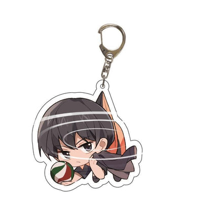 Anime Keychain haikyuu!! Hinata Shoyo Kageyama Tobio Hanging Animal Interlayer Key Chain Accessories Cute Bag Pendant Key Ring