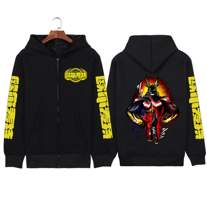 My Hero Academia Zip Up Jacket Anime Deku Graphic Print Hoodie Pullovers Unisex Fashion Harajuku Sweatshirt Casual Streetwear