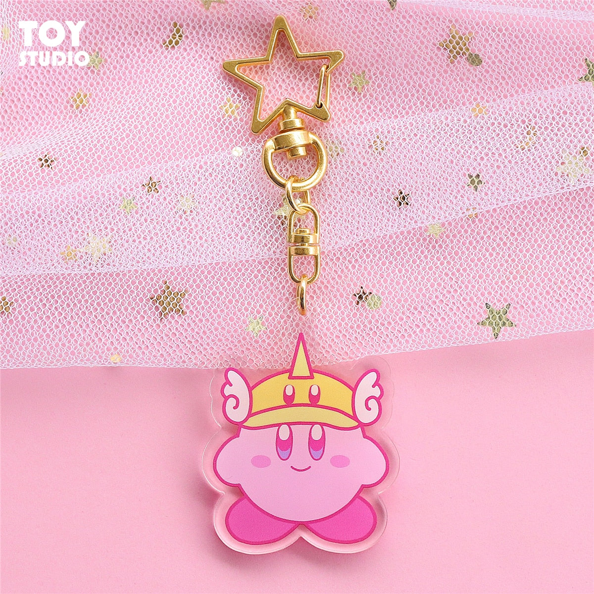 5Cm Kawaii Cartoon Cute Airpods Kirby Star Keychain Acrylic Badge Mini Keychain Pendant Pendant Girl Gift