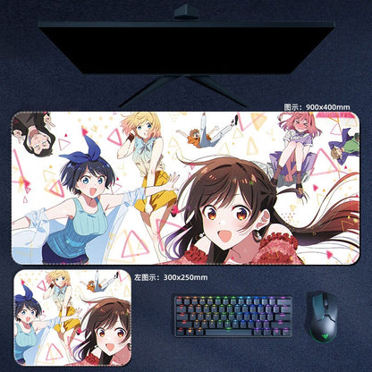 Anime Rent A Girlfriend Mouse Pad Ichinose Chizuru Mami Sumi Ruka Mousepad Computer Laptop Gamer Pad Gaming Accessories Desk Mat