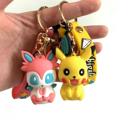 Pokemon Anime Figure Pikachu Keychain Toy Pet Eevee Leafeon Sylveon Flareon Umbreon Vaporeon Espeon Glaceon Jolteon Kids Gifts