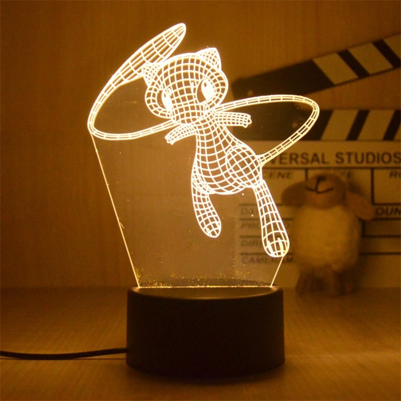 New Pokemon Pikachu Led 3D Night Light Kids Toy Anime Figures Cute Pikachu Bedside Lamp for Children Bedroom Decor Birthday Gift