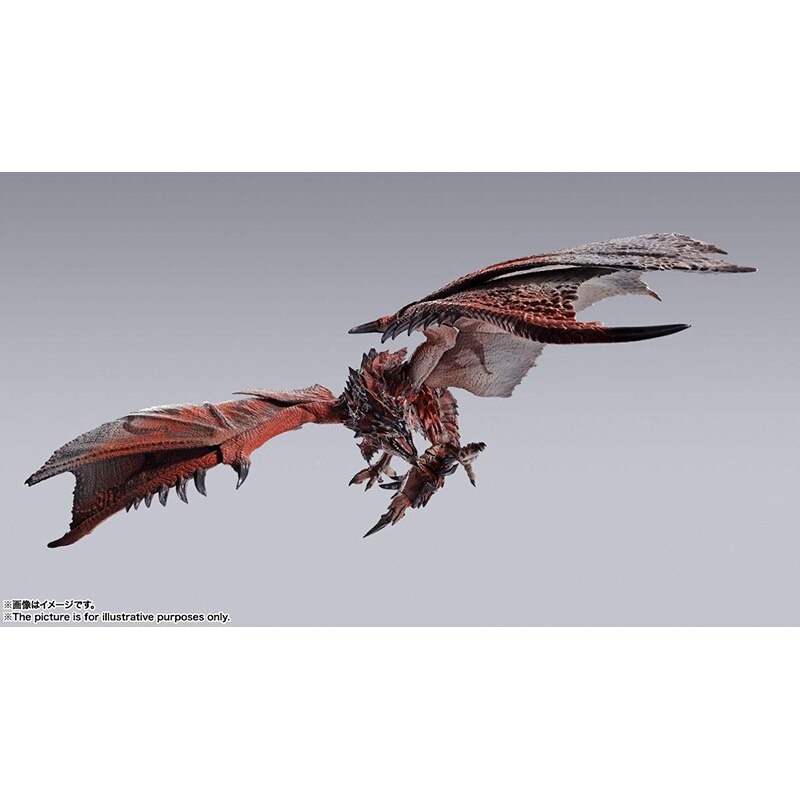 Original Bandai S.h.monsterarts Monster Hunter Rathalos Realistic Detail Articulation Shm Action Figure Doll Model Children Toy