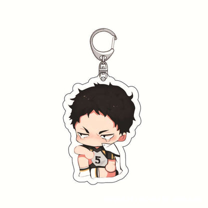 Hot Anime Haikyuu!! Super Cute Figure Keychain Collection Hinata Shoyo Kageyama Tobio Sugawara Acrylic Key Chain Wholesale