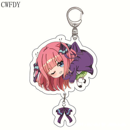 The Quintessential Quintuplets Keychain Anime Figure Nakano Ichika Nino Miku Yotsuba Itsuki Sisters Acrylic Charm Key Chain Gift