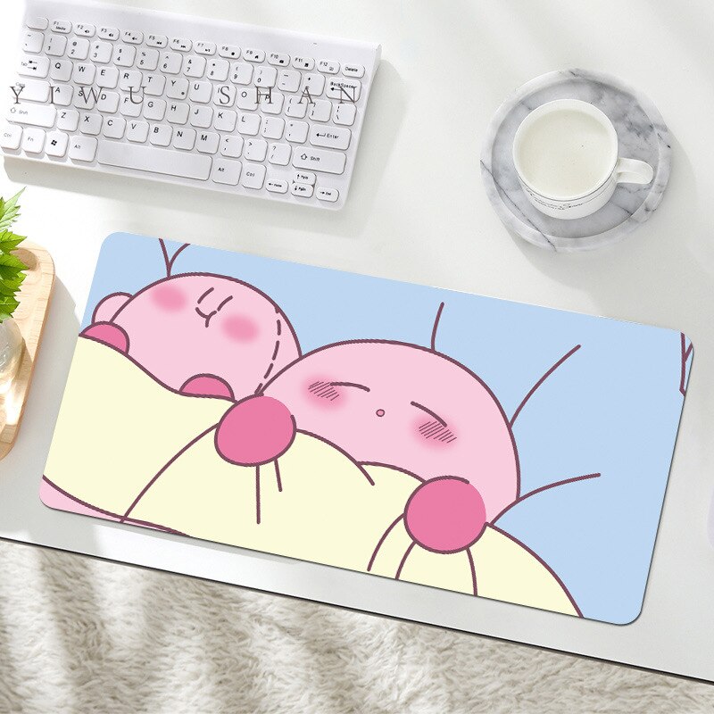 Kawaii Anime Kirby Mouse Pad Cartoon Cute Plush Rug Blanket Student Huge Wrist Pad Non Slip Table Mat Carpet Accessories Gifts