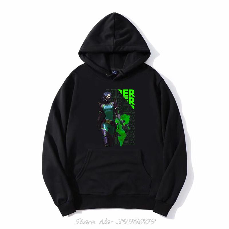 Viper VALORANT Game Hoodie Classic Anime Men Oversize Sweatshirts Zip Up Pullover Hooded Jacket Streetwear