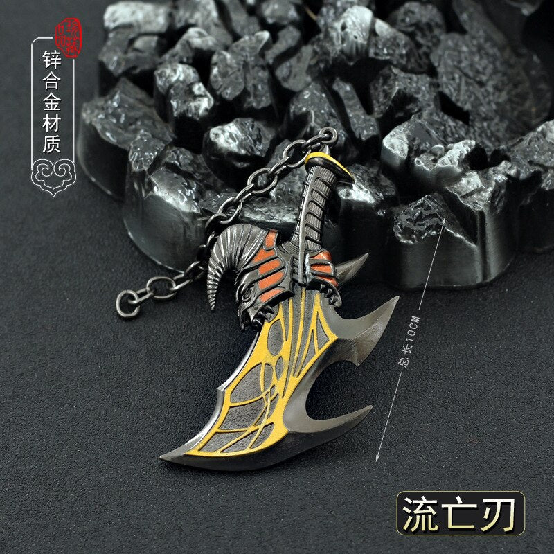 God of War Alloy Game Peripherals Models Pendant Anime Kratos Weapon Metal Replica Miniature Decoration Blade of Chaos Ornaments