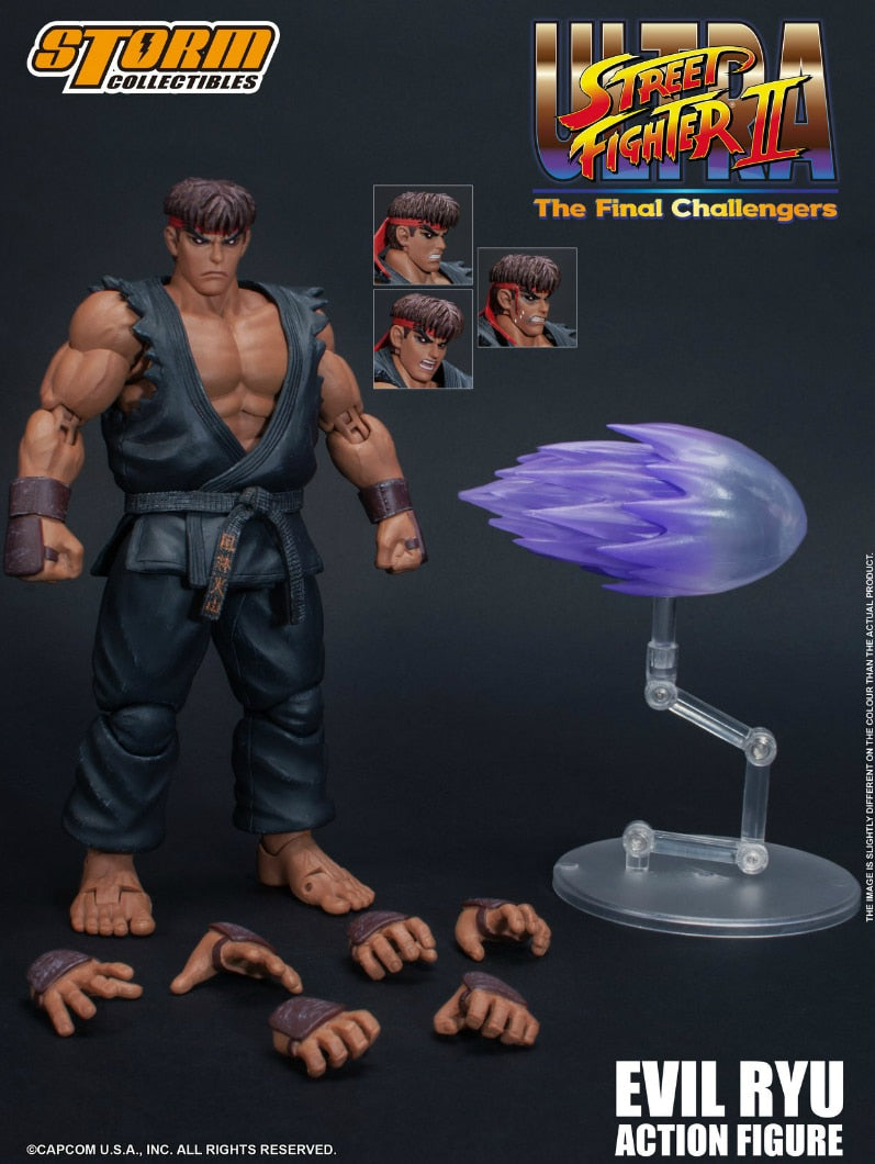 Storm Toys Ryu 1/12 Street Fighter II Four-Headed Carving Full Set 6&#39;&#39; Action Figure In Stock For Fans Collection