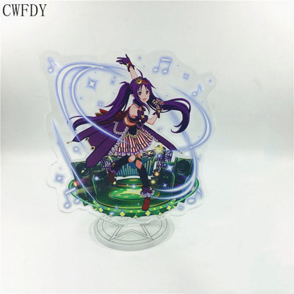 Anime Sword Art Online SAO Kirito Asuna Leafa Yuuki Acrylic Stand Model Action Figure Double-side Plate Keychain Toys Gifts 15cm