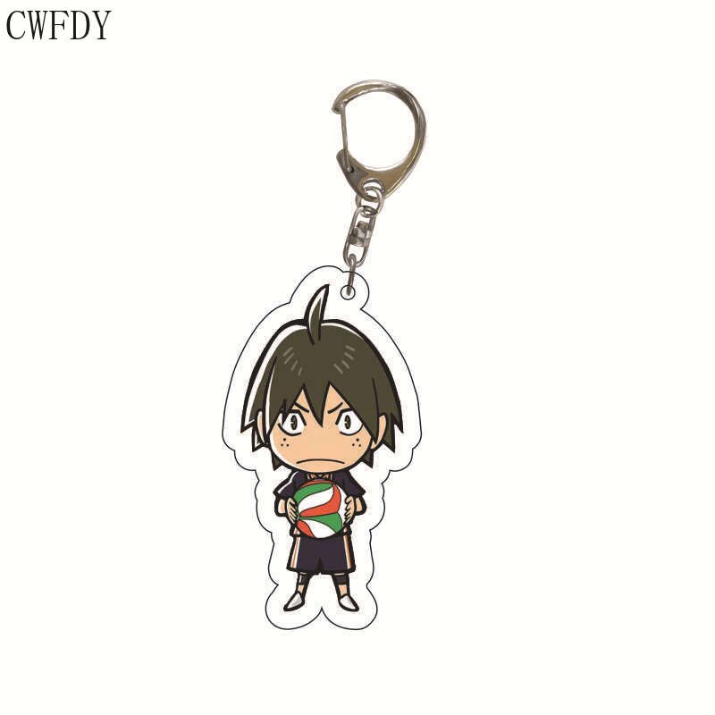 New Anime Volleyball Boy Keychain Cartoon Haikyuu Kageyama Hinata Kenma Kozume Acrylic Figure Key Chain Decor Bag Pendant Gifts