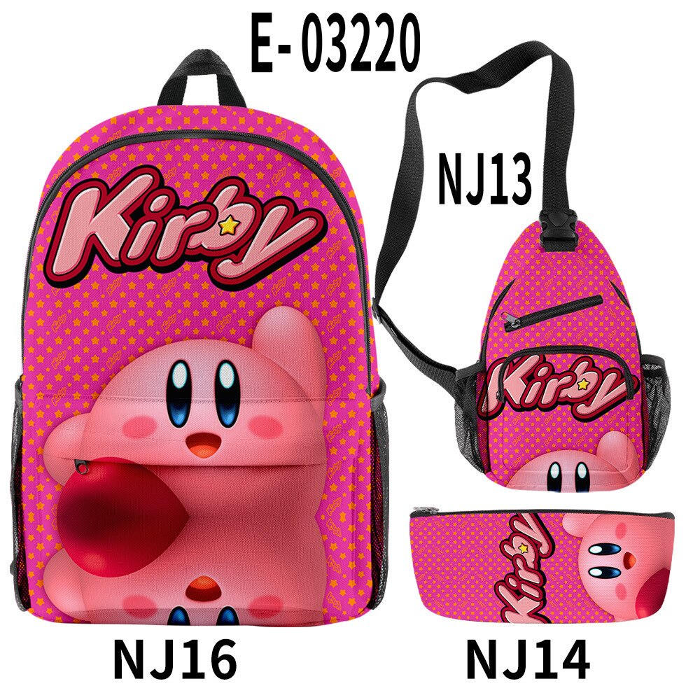 2023 NEW Anime Star Kabi Kirby Coin Purse 3D Children School Bags Kids Backpacks Kindergarten Chest Bag Crossbody Backpack