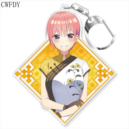 The Quintessential Quintuplets Keychain Anime Figure Nakano Ichika Nino Miku Yotsuba Itsuki Sisters Acrylic Charm Key Chain Gift