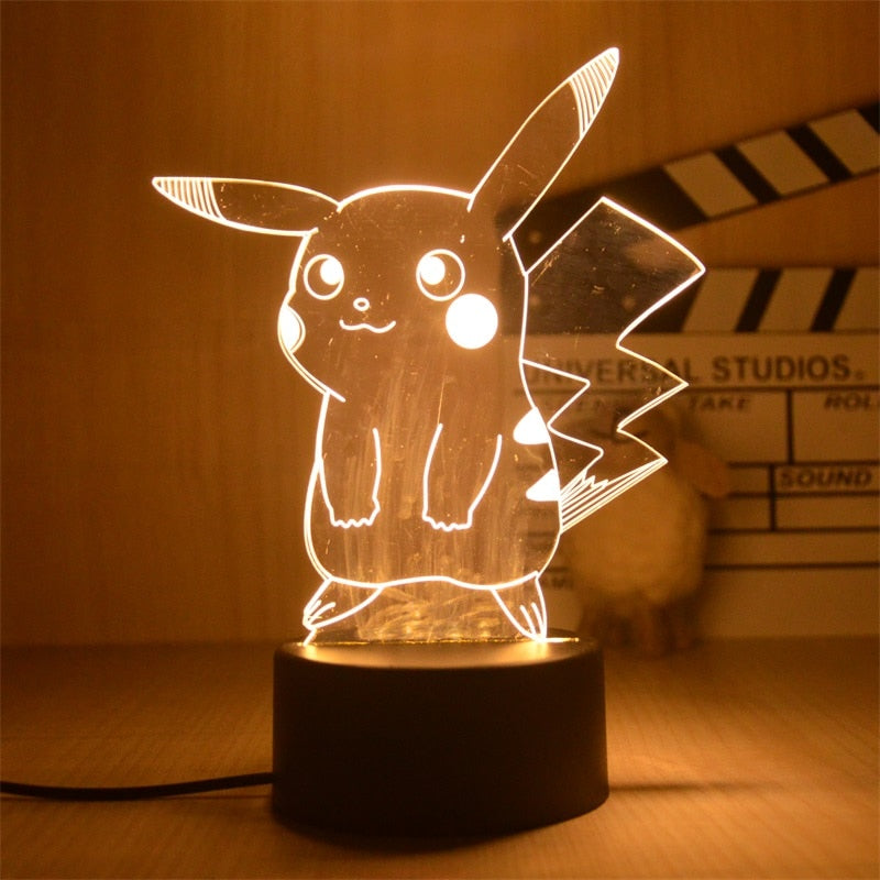 New Pokemon Pikachu Led 3D Night Light Kids Toy Anime Figures Cute Pikachu Bedside Lamp for Children Bedroom Decor Birthday Gift