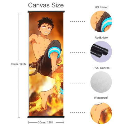 Fire Force Poster Hanging Scrolls Art Mural Shinra Kusakabe Canvas Painting Wall Picture Child Bedroom Home Cuadros Decoration