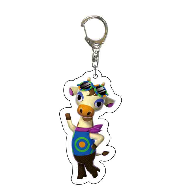 Game Animal Crossing Keychain Cartoon Animal Shaped Acrylic Pendant Keyring Fan Gift