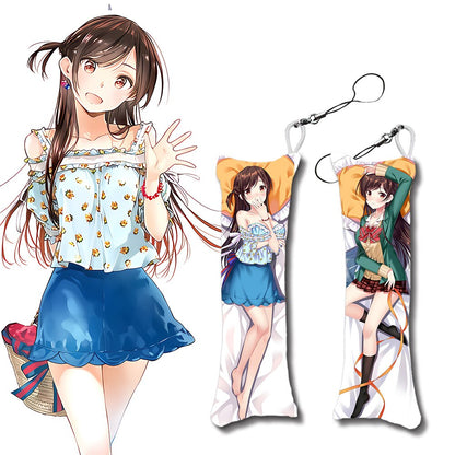 Rent A Girlfriend Mini Pillow Small Body Pillow Pendant Sarashina Ruka Dakimakura Cartoon Game Keychain