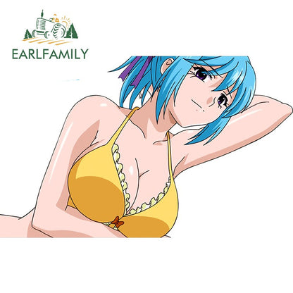 13cm 3D Car Stickers Hot Girl Anime Rosario to Vampire for Akashiya Moka Render Car Window Wiper Waterproof Decals