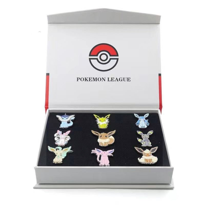 Pokemon Gym Badges Kanto Johto Hoenn Sinnoh Unova Kalos League Region Pins Brooches Orange Islands Box Collection Pocket Monster