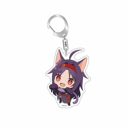 Anime Mixed Sword Art Online Sword Keychains Metal Tung People Asuna Kirito Key Ring Holder Men Buckle Chaveiro Figure Key Chain