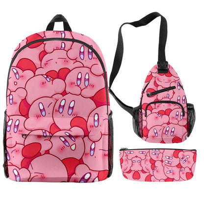 2023 NEW Anime Star Kabi Kirby Coin Purse 3D Children School Bags Kids Backpacks Kindergarten Chest Bag Crossbody Backpack