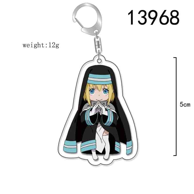 Anime Fire Force Key Chains Keychain Cosplay Acrylic Pendant Keyring Christmas Gift Prop