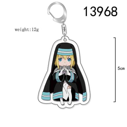 Anime Fire Force Key Chains Keychain Cosplay Acrylic Pendant Keyring Christmas Gift Prop