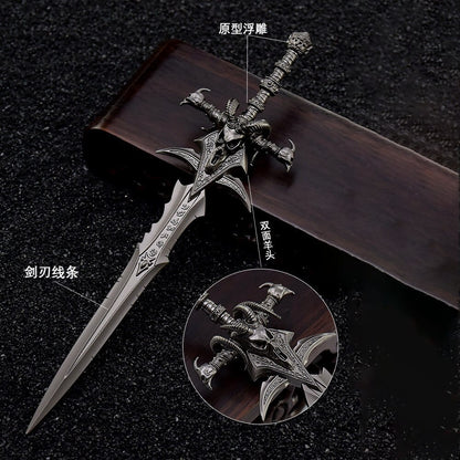 14cm World of Warcraft Frostmourne Gun Color Alloy Swords Game Keychain Weapons Model Replica Toy for Kid Katana Christmas Gifts