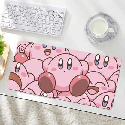 Kawaii Anime Kirby Mouse Pad Cartoon Cute Plush Rug Blanket Student Huge Wrist Pad Non Slip Table Mat Carpet Accessories Gifts